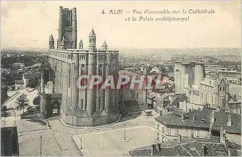 Cartes postales Albi Vue d ensemble sur la Cathedrale et le Palais archiepiscopal