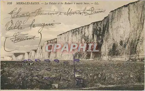 Cartes postales Mers les Bains La Falaise et les Rochers a maree basse