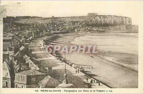 Cartes postales Mers les Bains Perpictive sur Mer et le Treport