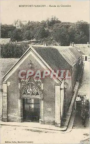 Cartes postales Montfort L Amaury Entree du Cimetiere Edition Coll Montfort l Amaury Attelage Cheval