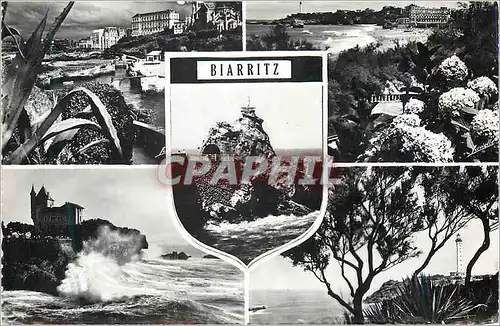 Cartes postales moderne Biarritz Le Port des Pecheurs Les Hortensias Le Rocher de la Vierge La Ville Belza Le Phare