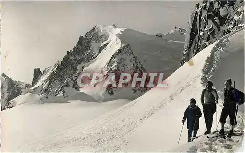 Cartes postales moderne Chamonix Mont Blanc Telerifique d l Aiguille du Midi Mont Blanc du Tacul et Mont Maudit Ski assu