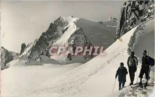 Moderne Karte Chamonix Mont Blanc Telerifique d l Aiguille du Midi Mont Blanc du Tacul et Mont Maudit Ski assu