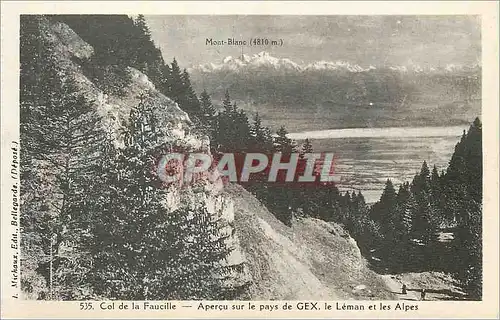 Cartes postales Col de la Faucille Apercu sur le pays de Gex le Leman et les Alpes Mont Blanc