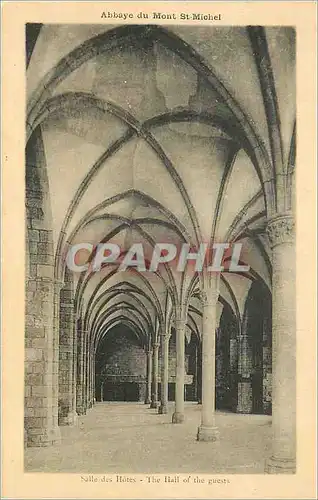 Cartes postales Abbaye du Mont St Michel Salle des Hotes