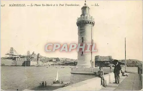 Cartes postales Marseille Le Phare Ste Marie et le Pont Transbordeur