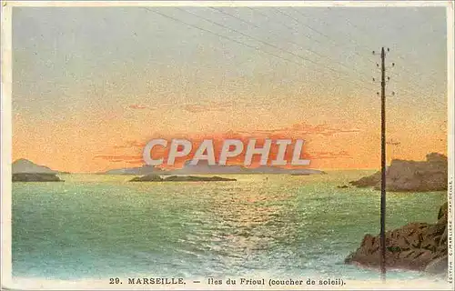 Cartes postales Marseille Iles du Frioul coucher de soleil