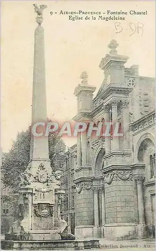 Cartes postales Aix en Provence Fontaine Chastel Eglise de la Magdeleine