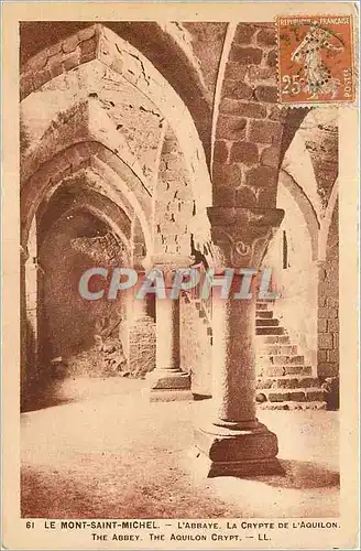 Cartes postales Le Mont Saint Michel L Abbaye La Crypte de l Aquillon