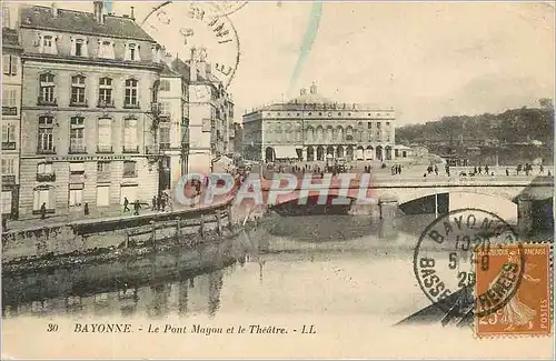Cartes postales Bayonne Le Pont Mayou et le Theatre