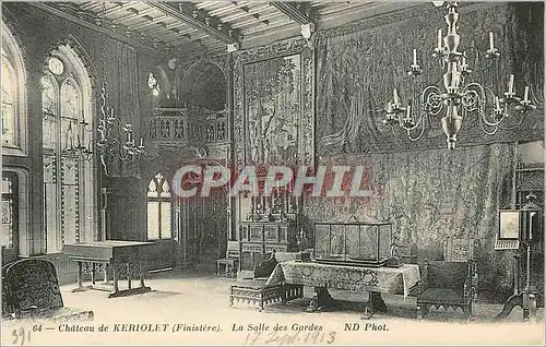 Ansichtskarte AK Chateau de Keriolet Finistere La Salle des Gardes