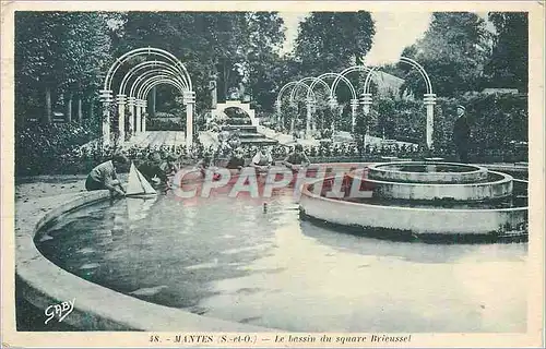 Cartes postales Mantes S et O Le bassin du square Brieussel Enfants