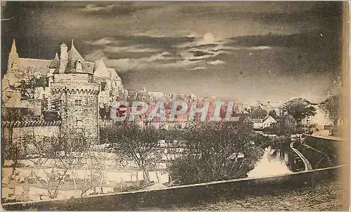 Cartes postales Vannes Les Remparts au Clair de Lune