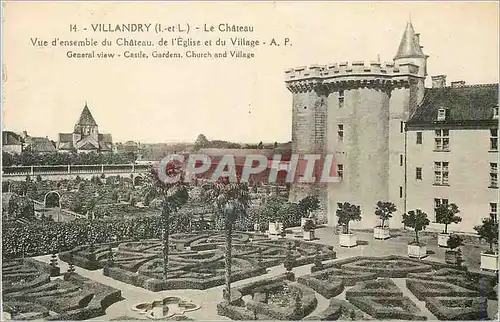 Ansichtskarte AK Villandry I et L Le Chateau Vue d ensemble du Chateau de l Eglise et du Village