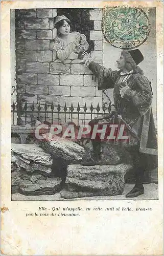 Cartes postales Elle Qui m appelle en cette nuit si belle n est ce pas la voix du bien aime