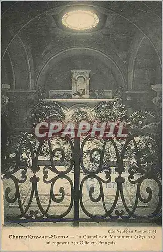 Cartes postales En Vente au Manument Champigny sur Marne la Chapelle du Monument ou reposent Officiers Francais