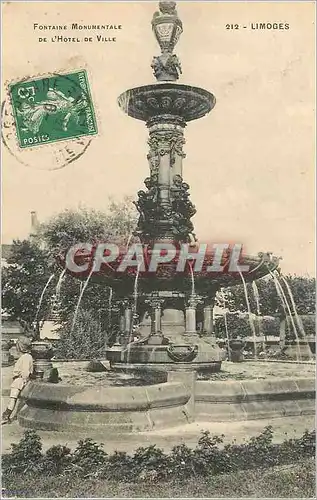 Cartes postales Limoges Fontaine Monumentale de l Hotel de Ville