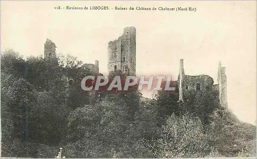 Cartes postales Environs de Limoges Ruines du Chateau de Chalucet Nord Est