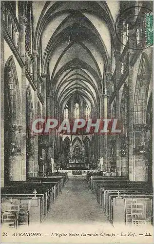 Cartes postales Avranches L Eglise Notre Dame des Champs La Nef