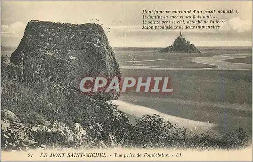 Cartes postales Le Mont Saint Michel Vue prise de Tombelaine