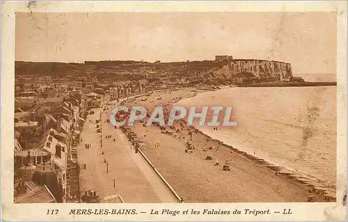 Cartes postales Mers les Bains La Plage et les Falaises du Treport