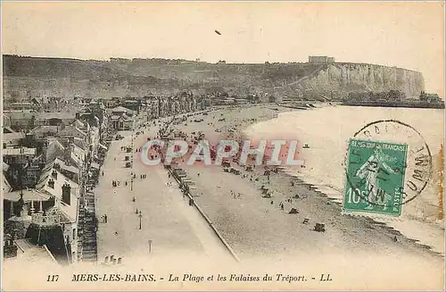Cartes postales Mers les Bains La Plage et les Falaises du Treport