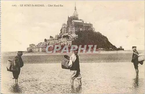 Ansichtskarte AK Le Mont Saint Michel Cote Nord Est Peche Pecheurs