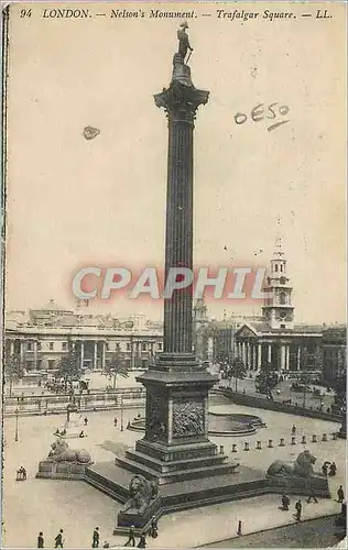 Cartes postales London Nelsons Monument Trafalgar Square