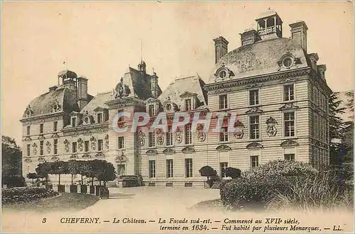 Ansichtskarte AK Cheverny Le Chateau La Facade sud est Commence au xvii siecle