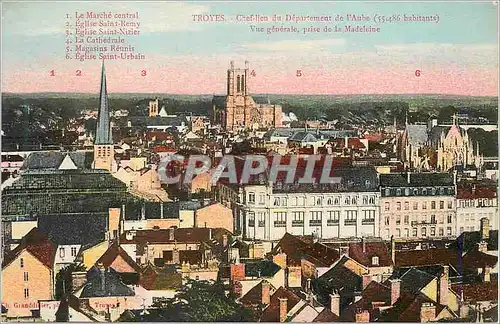 Cartes postales Troyes Chef Lieu du Department de l Aube habitants Vue generale prise de la Madeleine