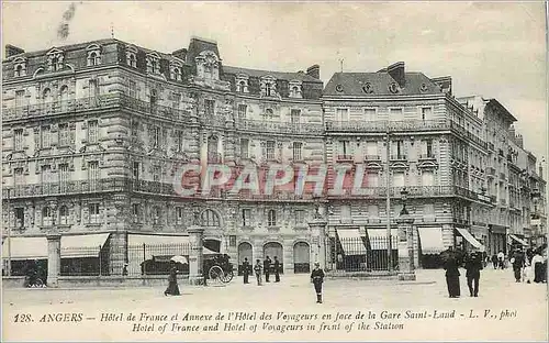 Cartes postales Angers Hotel de France et Annexe de l Hotel des Voyageurs en face de la Gare Saint Land