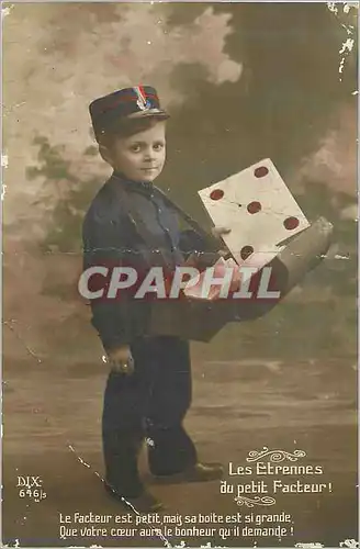 Cartes postales Les Etrennes du petit Facteur Le Facteur est petit mais sa boite est di grande