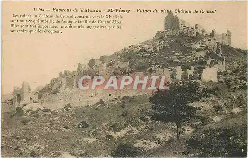 Ansichtskarte AK Environs de Valence St Peray Ruines du vieux Chateau de Crussol