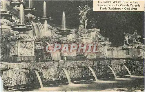 Cartes postales Saint Cloud Le Parc Grandes Eaux La Grande Cascade Partie Superieure Cote droit