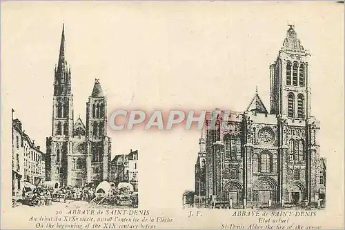 Cartes postales Abbaye de Saint Denis Au debut du xix siecle avant l incru de la Fleche