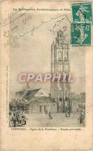 Ansichtskarte AK La Normandie Archeologique et Pittoresque Verneuil Eglise de la Madeleine Facade principale