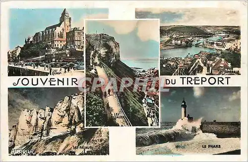 Moderne Karte Souvenir du Treport