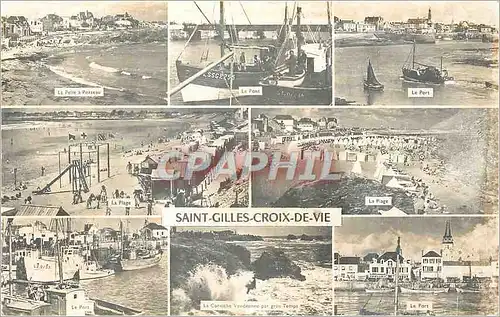 Moderne Karte Saint Gilles Croix de Vie La pelle a Porteau Le pont Bateau