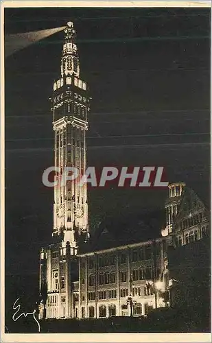 Cartes postales moderne Lille Le Beffroi la nuit