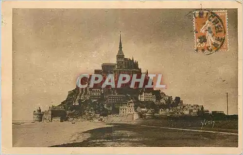 Ansichtskarte AK La Douce France Mont Saint Michel Vue generale de Mont a l arrivee