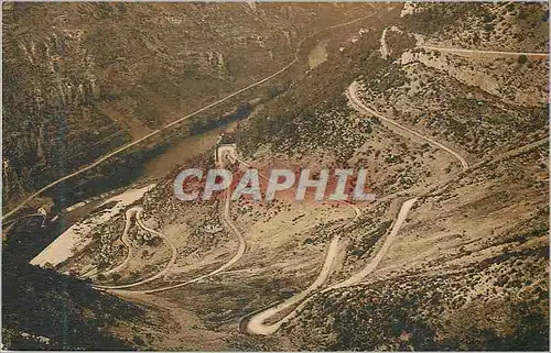 Cartes postales Gorges du Tarn Les lacets de la route de la Malene aux