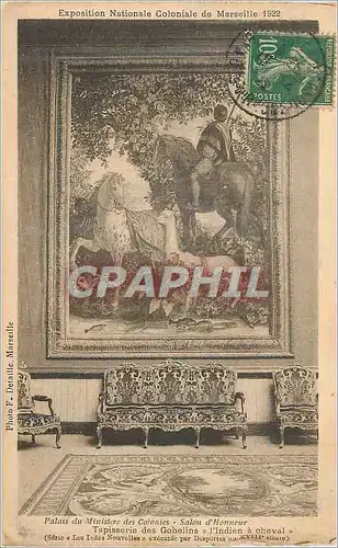 Cartes postales Exposition Nationale Coloniale de Marseille Palais du Ministere des Colonies Salon d Honneur Tap