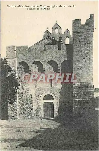 Ansichtskarte AK Saintes Maries de la Mer Eglise du xi siecle Facade cote Ouest