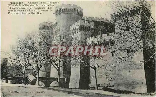 Ansichtskarte AK Tarascon Chateau dit du Roi Rene Cote de la Ville dont la contruction fut commencee le 27 novemb