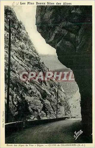 Cartes postales Les Plus Beaux Sites des Alpes Route des Alpes de Nice a Digne Clues de Chabrieres B Alpes