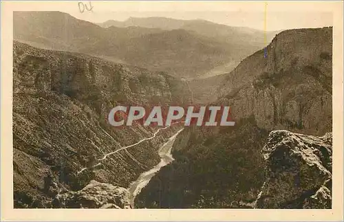 Cartes postales Gorges du Verdon Vallee du Verdon vers Casterllane vue de Rougon