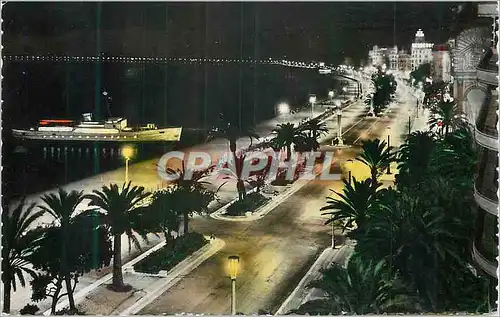 Moderne Karte Nice La Nuit Promenade ou Mer