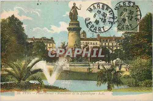 Cartes postales Lyon Place Carnot Monument de la Republique