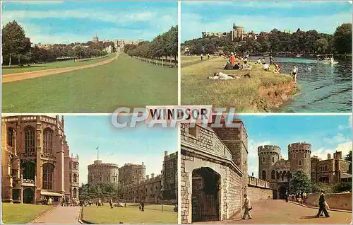 Cartes postales moderne Windsor The Long Walk The Castle from the Thames St Georges Chapel and Round Tower The Norman Ga