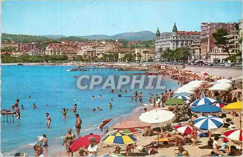 Moderne Karte La Cote d Azur Cannes Vue d ensemble de la Plage et de la Croisette